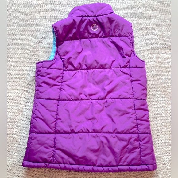 Lands' End Puffer Vest Purple Turquoise Fall Layer Outdoor Large 6x/7 - Picture 4 of 5